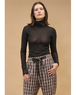 Γυναικεία μαύρη ημιδιάφανη μπλούζα ζιβάγκο - Collectiva Noir Rodia Top Γυναικεία μαύρη ημιδιάφανη μπλούζα ζιβάγκο - Collectiva Noir Rodia Top