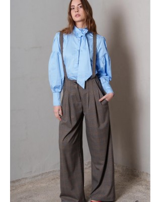 Γυναικείο καρό παντελόνι με τιράντες - Collectiva Noir Lava Pants