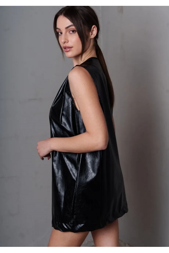 Γυναικείο δερμάτινο μίνι φόρεμα - Collectiva Noir Natalie dress