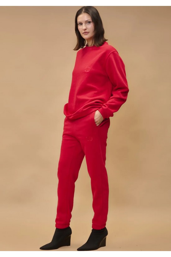 Γυναικείο κόκκινο παντελόνι φόρμας- Collectiva Noir Polar Pants