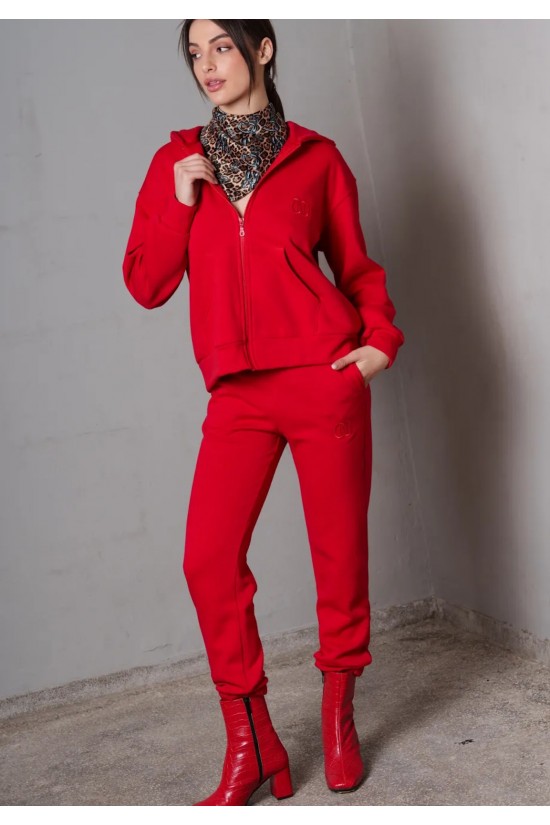 Γυναικείο κόκκινο παντελόνι φόρμας- Collectiva Noir Polar Pants