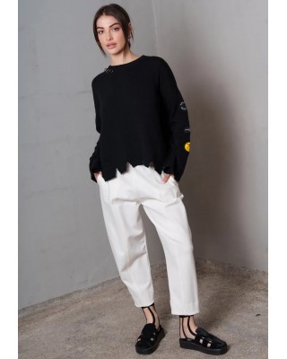 Γυναικείο λευκό παντελόνι - Collectiva Noir Corsia Pants