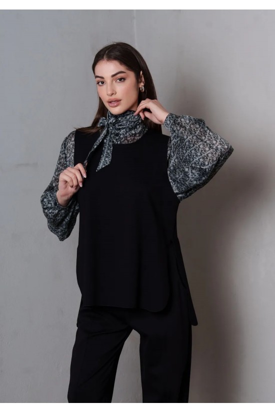 Γυναικείο μαύρο γιλέκο - Collectiva Noir Teria Vest