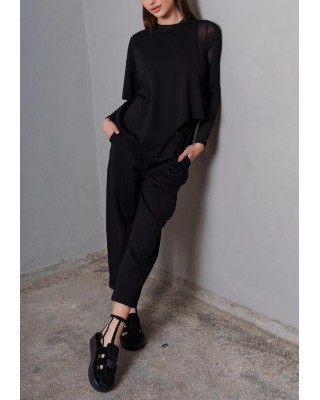 Γυναικείο μαύρο παντελόνι - Collectiva Noir Corsia Pants Γυναικείο μαύρο παντελόνι - Collectiva Noir Corsia Pants