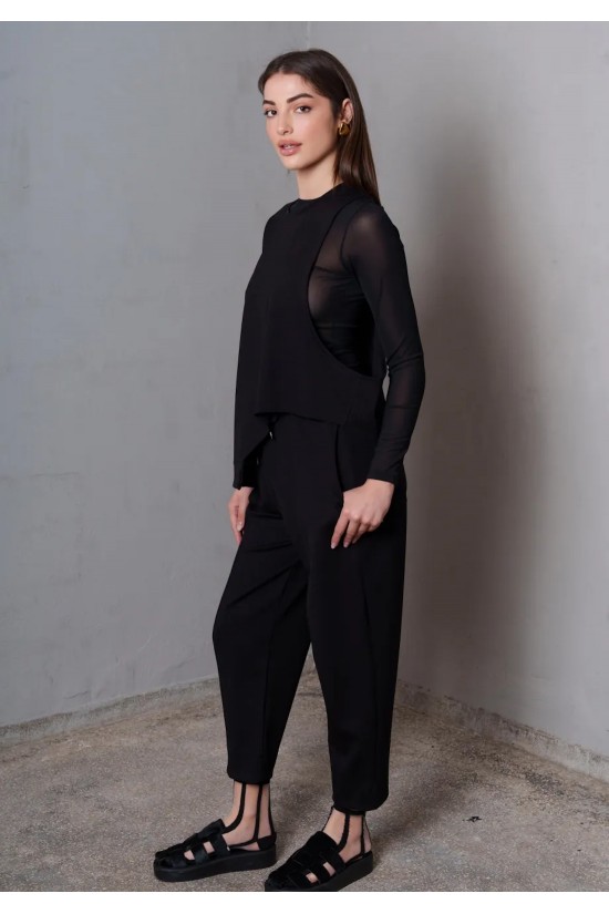 Γυναικείο μαύρο παντελόνι - Collectiva Noir Corsia Pants