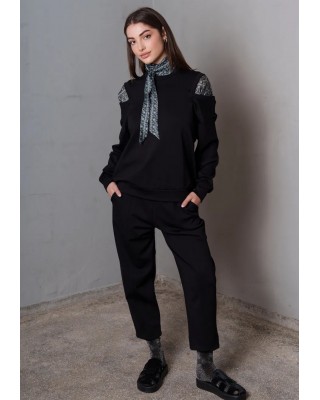 Γυναικείο μαύρο παντελόνι - Collectiva Noir Corsia Pants Γυναικείο μαύρο παντελόνι - Collectiva Noir Corsia Pants