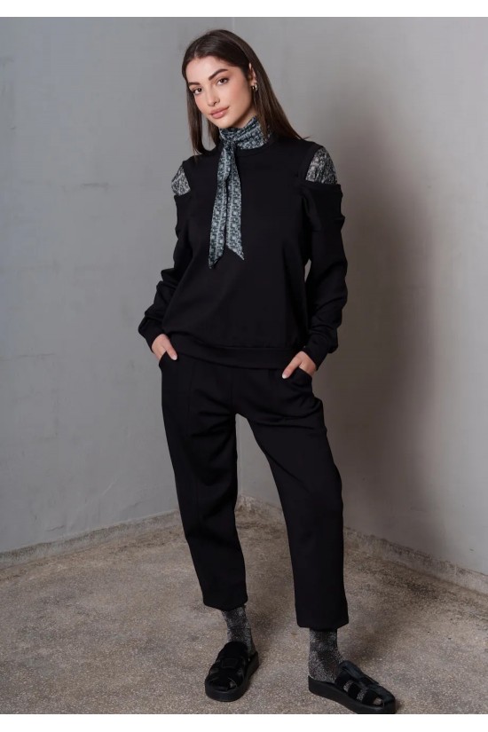 Γυναικείο μαύρο παντελόνι - Collectiva Noir Corsia Pants