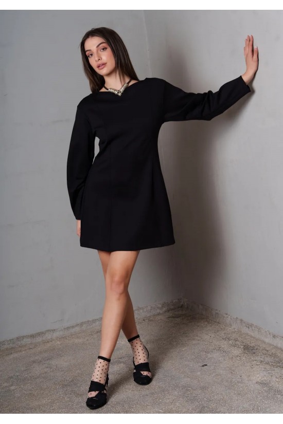 Γυναικείο κοντό μαύρο φόρεμα - Collectiva Noir Leina Dress