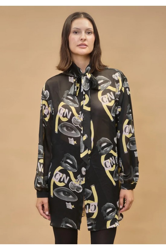 Γυναικείο πουκάμισο με τύπωμα - Aria Collage Shirt Collectiva Noir Γυναικείο πουκάμισο με τύπωμα - Aria Collage Shirt Collectiva Noir
