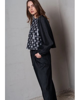 Γυναικεία φαρδιά denim παντελόνα - Collectiva Noir Britney pants Γυναικεία φαρδιά denim παντελόνα - Collectiva Noir Britney pants