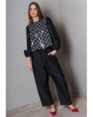 Γυναικεία φαρδιά denim παντελόνα - Collectiva Noir Britney pants Γυναικεία φαρδιά denim παντελόνα - Collectiva Noir Britney pants