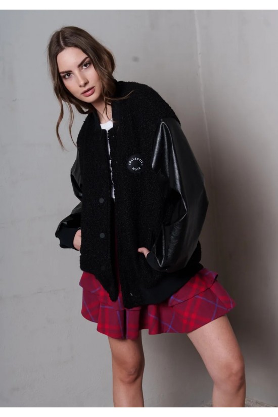 Γυναικείο μαύρο bomber jacket - Collectiva Noir Bleeker Bomber Γυναικείο μαύρο bomber jacket - Collectiva Noir Bleeker Bomber