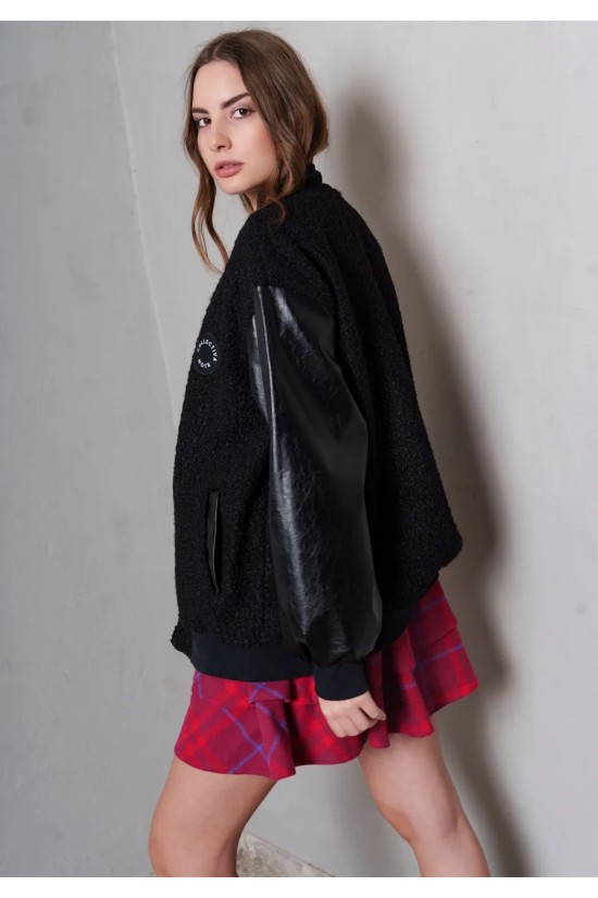 Γυναικείο μαύρο bomber jacket - Collectiva Noir Bleeker Bomber Γυναικείο μαύρο bomber jacket - Collectiva Noir Bleeker Bomber