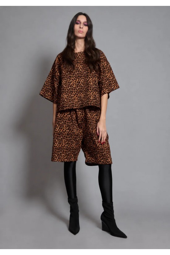 Γυναικεία λεοπάρ oversized μπλούζα - Collectiva Noir Voice Top Γυναικεία λεοπάρ oversized μπλούζα - Collectiva Noir Voice Top