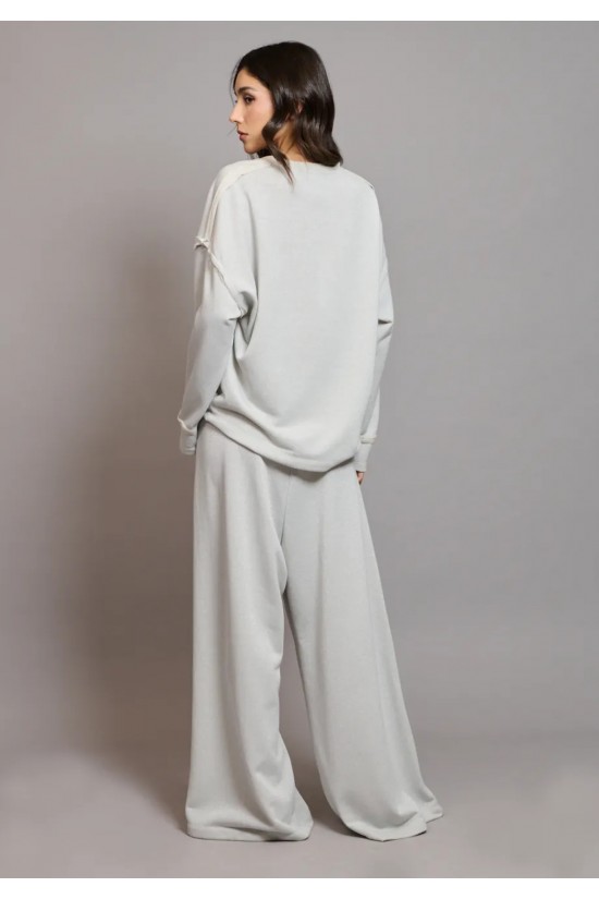 Γυναικεία γκρι oversized μακρυμάνικη μπλούζα - Collectiva Noir Mimia Top