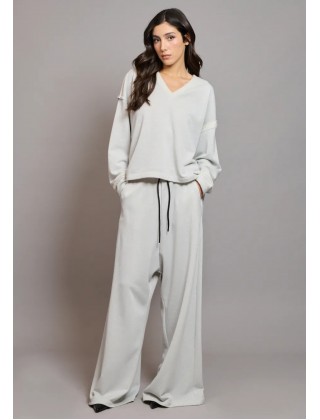Γυναικείο γκρι παντελόνι φόρμας - Collectiva Noir Addisson Lurex Pants