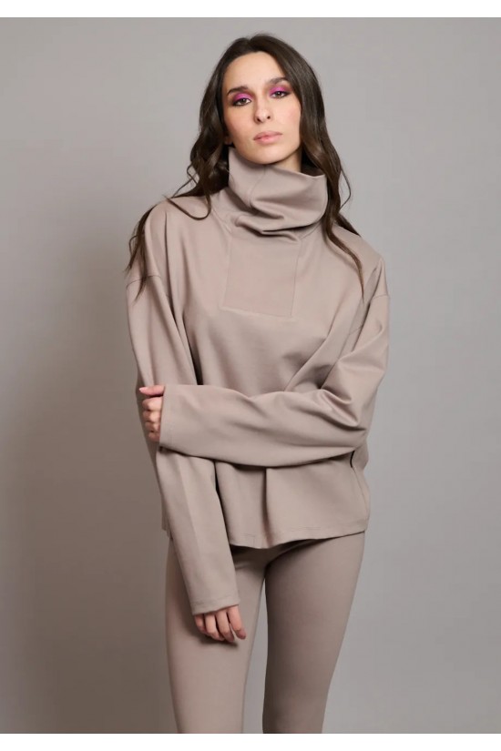 Γυναικεία γκρι μπλούζα ζιβάγκο - Collectiva Noir Crisp Top