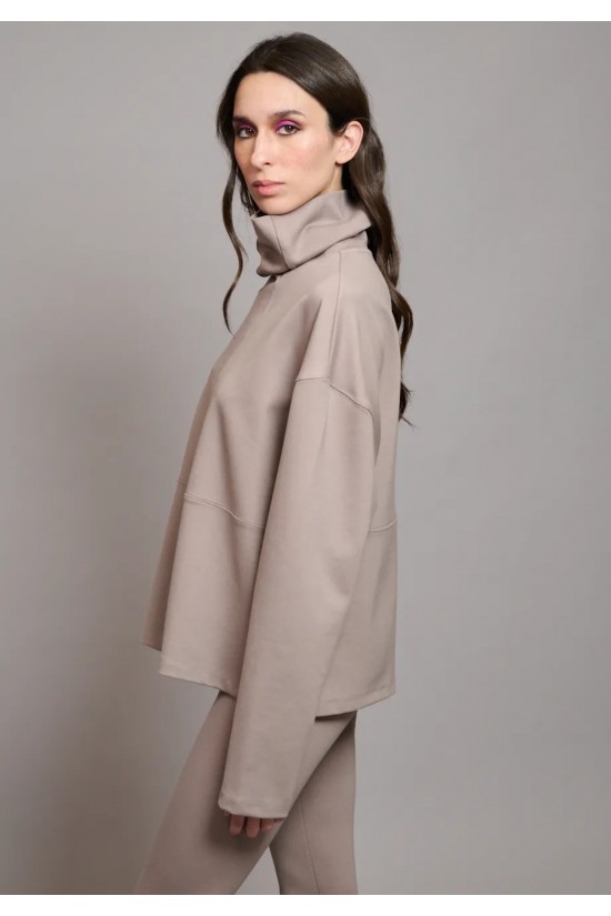 Γυναικεία γκρι μπλούζα ζιβάγκο - Collectiva Noir Crisp Top