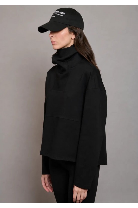 Γυναικεία μαύρη μπλούζα ζιβάγκο - Collectiva Noir Crisp Top Γυναικεία μαύρη μπλούζα ζιβάγκο - Collectiva Noir Crisp Top