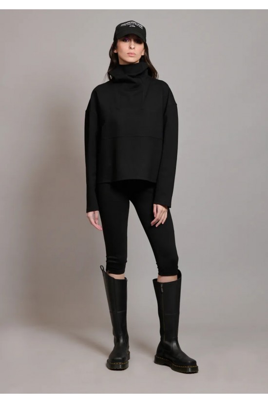 Γυναικεία μαύρη μπλούζα ζιβάγκο - Collectiva Noir Crisp Top Γυναικεία μαύρη μπλούζα ζιβάγκο - Collectiva Noir Crisp Top