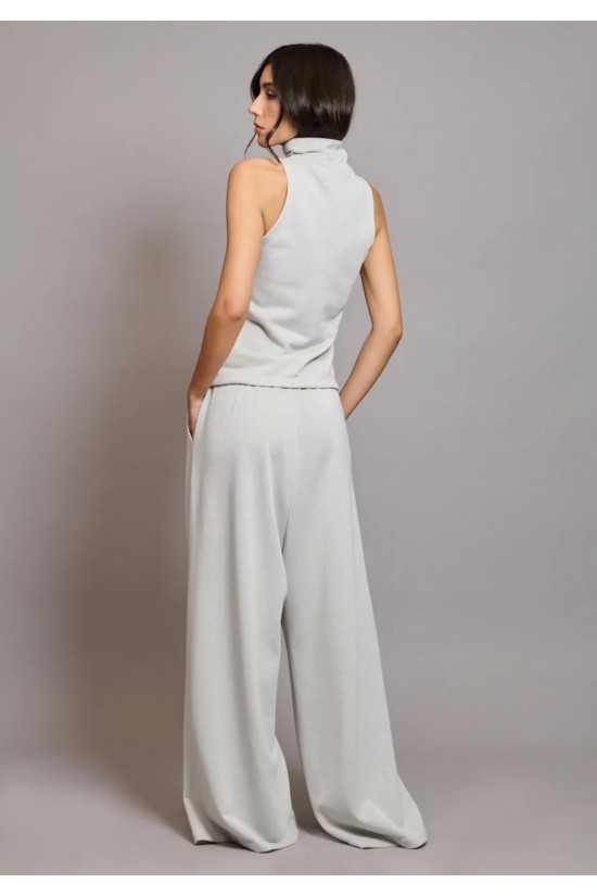 Γυναικείο γκρι παντελόνι φόρμας - Collectiva Noir Addisson Lurex Pants