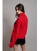 Γυναικείο κόκκινο oversized πλεκτό - Collectiva Noir N08 Heart Top Γυναικείο κόκκινο oversized πλεκτό - Collectiva Noir N08 Heart Top