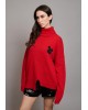 Γυναικείο κόκκινο oversized πλεκτό - Collectiva Noir N08 Heart Top Γυναικείο κόκκινο oversized πλεκτό - Collectiva Noir N08 Heart Top
