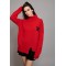 Γυναικείο κόκκινο oversized πλεκτό - Collectiva Noir N08 Heart Top