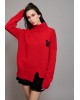 Γυναικείο κόκκινο oversized πλεκτό - Collectiva Noir N08 Heart Top Γυναικείο κόκκινο oversized πλεκτό - Collectiva Noir N08 Heart Top
