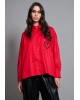 Γυναικείο κόκκινο oversized πουκάμισο - Collectiva Noir Raw Shirt Γυναικείο κόκκινο oversized πουκάμισο - Collectiva Noir Raw Shirt