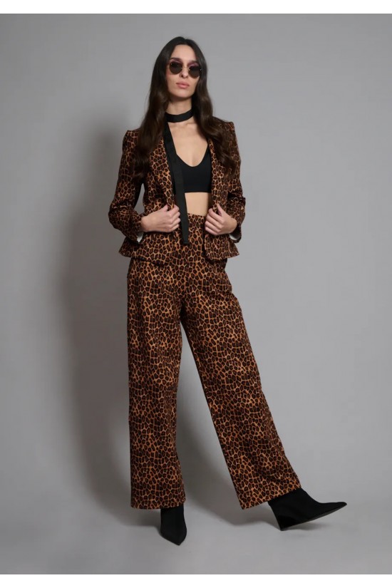 Γυναικείο λεοπάρ παντελόνι - Collectiva Noir Nadin Pants Γυναικείο λεοπάρ παντελόνι - Collectiva Noir Nadin Pants
