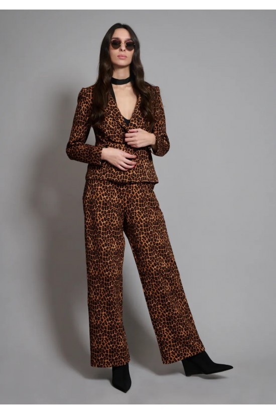 Γυναικείο λεοπάρ παντελόνι - Collectiva Noir Nadin Pants Γυναικείο λεοπάρ παντελόνι - Collectiva Noir Nadin Pants