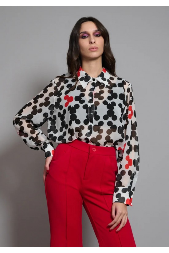 Γυναικείο πουκάμισο με print - Collectiva Noir Zor Shirt Γυναικείο πουκάμισο με print - Collectiva Noir Zor Shirt