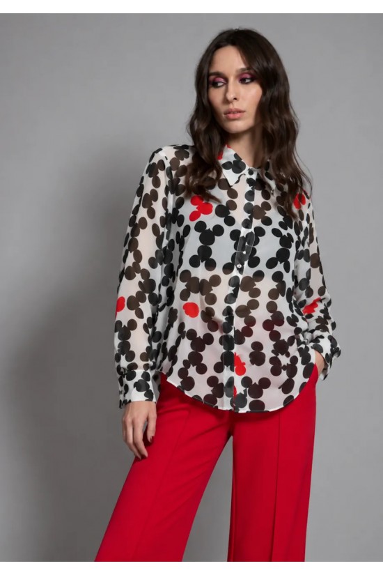 Γυναικείο πουκάμισο με print - Collectiva Noir Zor Shirt Γυναικείο πουκάμισο με print - Collectiva Noir Zor Shirt