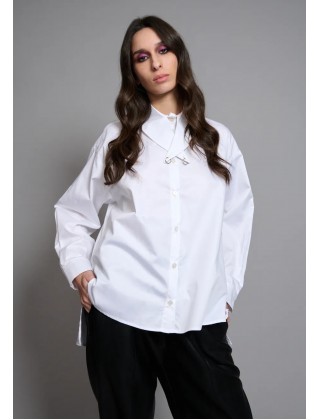 Γυναικείο λευκό oversized πουκάμισο - Collectiva Noir Donkey Shirt