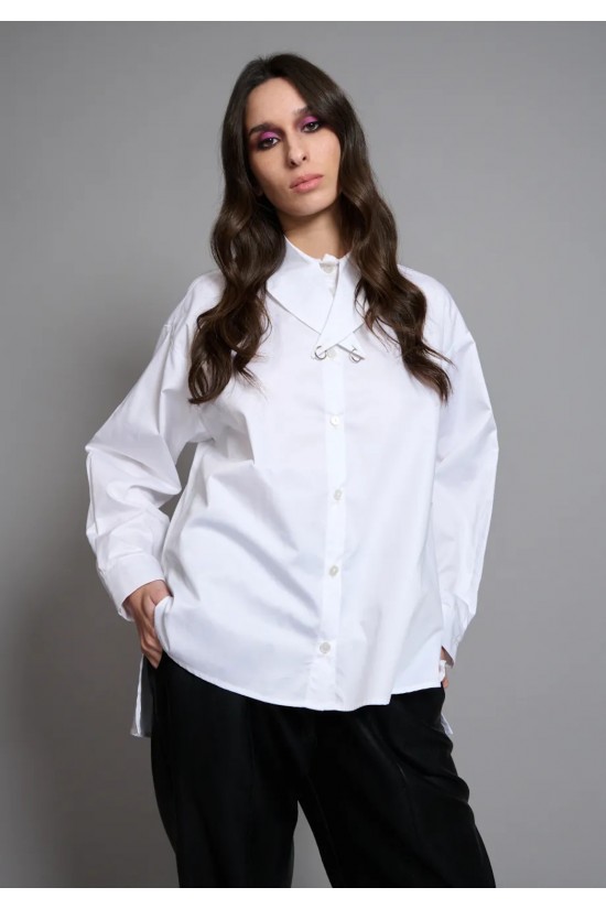 Γυναικείο λευκό oversized πουκάμισο - Collectiva Noir Donkey Shirt Γυναικείο λευκό oversized πουκάμισο - Collectiva Noir Donkey Shirt