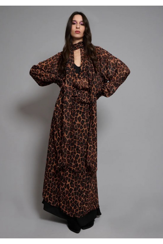 Γυναικείο μάξι λεοπάρ φόρεμα - Collectiva Noir Arlet Dress Γυναικείο μάξι λεοπάρ φόρεμα - Collectiva Noir Arlet Dress