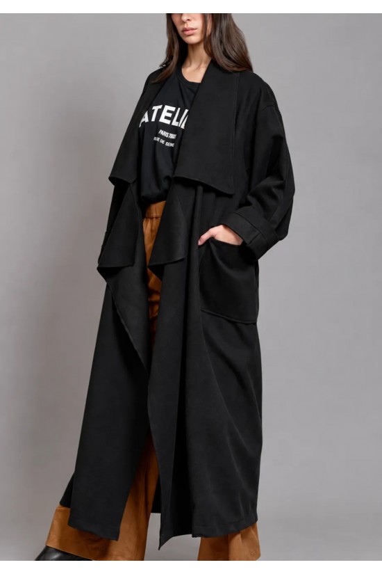 Γυναικείο μαύρο oversized παλτό - Collectiva Noir Menton Coat Γυναικείο μαύρο oversized παλτό - Collectiva Noir Menton Coat