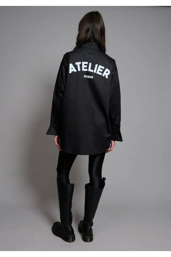 Γυναικείο μαύρο oversized πουκάμισο - Collectiva Noir Void Shirt Γυναικείο μαύρο oversized πουκάμισο - Collectiva Noir Void Shirt
