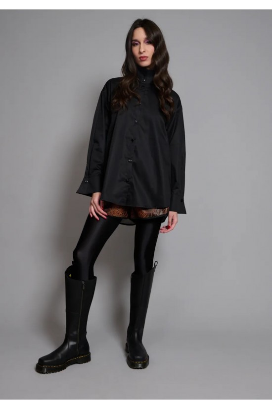 Γυναικείο μαύρο oversized πουκάμισο - Collectiva Noir Void Shirt Γυναικείο μαύρο oversized πουκάμισο - Collectiva Noir Void Shirt