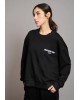Γυναικείο μαύρο oversized φούτερ - Collectiva Noir Teddy Top