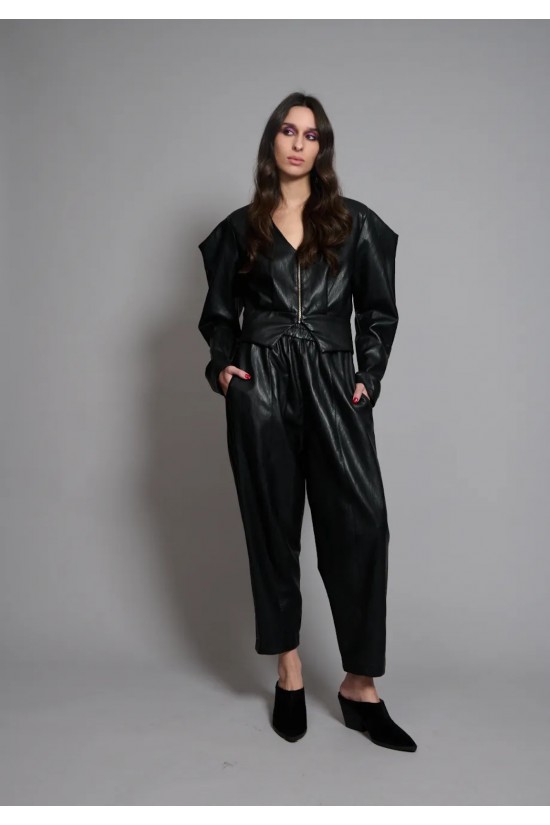 Γυναικείο μαύρο cropped jacket - Collectiva Noir Cher Jacket Γυναικείο μαύρο cropped jacket - Collectiva Noir Cher Jacket