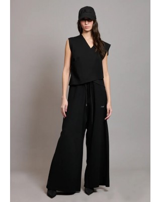 Γυναικείο μαύρο wide leg παντελόνι φόρμας - Collectiva Noir Addisson Pnt Pants