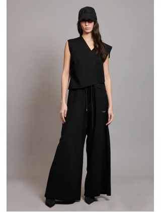 Γυναικείο μαύρο wide leg παντελόνι φόρμας - Collectiva Noir Addisson Pnt Pants