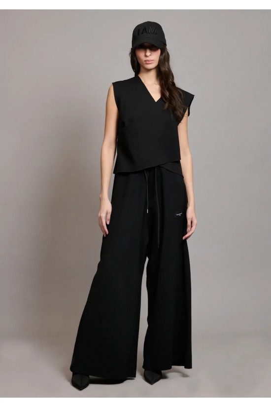 Γυναικείο μαύρο wide leg παντελόνι φόρμας - Collectiva Noir Addisson Pnt Pants