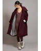 Γυναικείο μπορντό μπουκλέ παλτό - Collectiva Noir Rabbit Coat Γυναικείο μπορντό μπουκλέ παλτό - Collectiva Noir Rabbit Coat