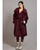 Γυναικείο μπορντό μπουκλέ παλτό - Collectiva Noir Rabbit Coat Γυναικείο μπορντό μπουκλέ παλτό - Collectiva Noir Rabbit Coat