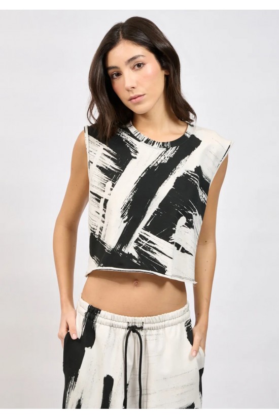 Γυναικεία αμάνικη μπλούζα με print - Collectiva Noir Skim top Γυναικεία αμάνικη μπλούζα με print - Collectiva Noir Skim top