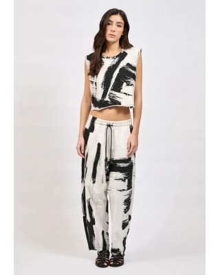 Γυναικεία αμάνικη μπλούζα με print - Collectiva Noir Skim top