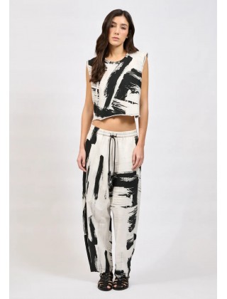 Γυναικεία αμάνικη μπλούζα με print - Collectiva Noir Skim top